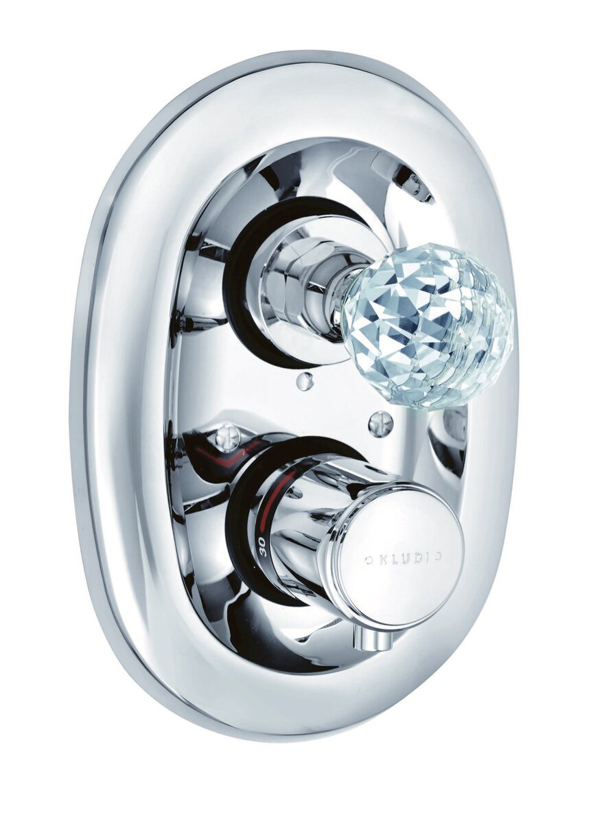 Изображение товара Смеситель Kludi Adlon 5172005G5 для ванны и душа, с термостатом, ручки хрусталь, цвет хром