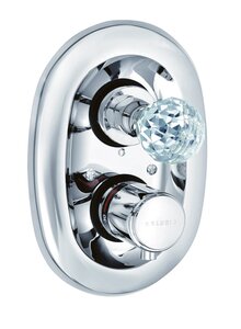 Изображение товара Смеситель Kludi Adlon 5172005G5 для ванны и душа, с термостатом, ручки хрусталь, цвет хром Изображение товара Смеситель Kludi Adlon 5172005G5 для ванны и душа, с термостатом, ручки хрусталь, цвет хром