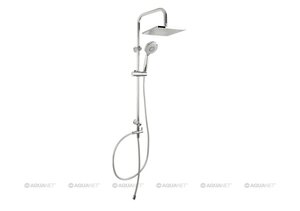Изображение товара Душевой гарнитур Aquanet Passion S 212271, с квадратным верхним душем 20 см, 3 режима струи, хром