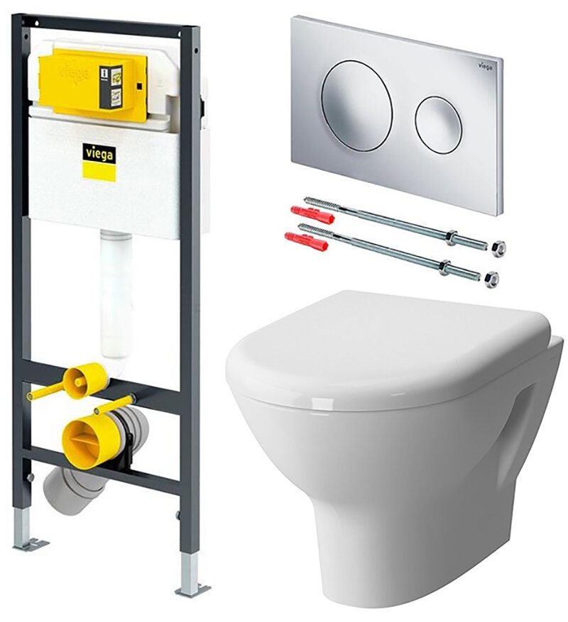 Изображение товара Инсталляция Viega 792855 с унитазом Vitra Zentrum 5785B003-0075 и микролифтом