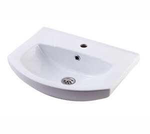 Изображение товара Раковина Rosa Элеганс 500 для ванной и кухни угловая белая из фаянса