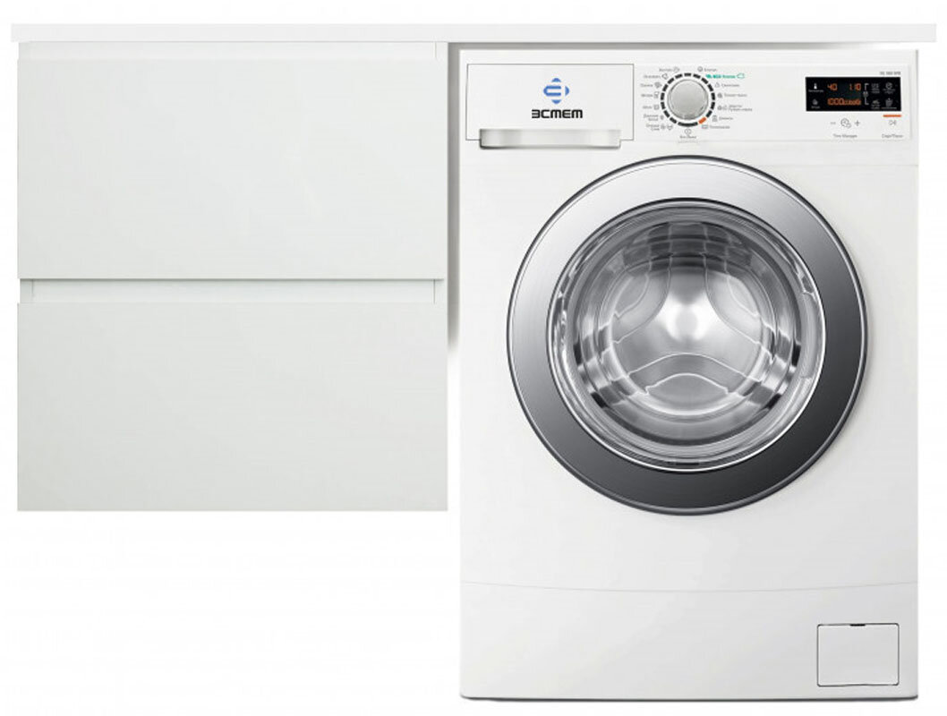 Изображение товара Тумба с раковиной Эстет Dallas Luxe 140 белая, 2 ящика, для стирки