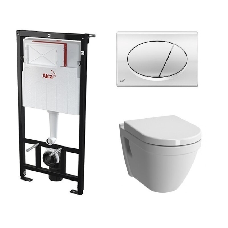 Изображение товара Комплект для санузла Vitra S50 с инсталляцией AlcaPlast SET 3 v 1 и сиденьем микролифт