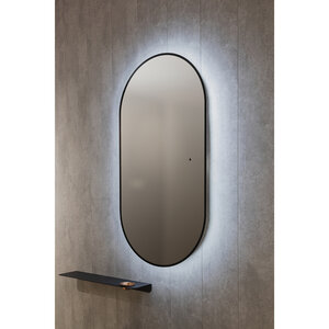 Изображение товара Зеркало Jorno Болонья BlgBl.02.550x1050/W/JR, 55 x 105 см, с LED-подсветкой, инфракрасный выключатель, диммер, цвет рамы черный