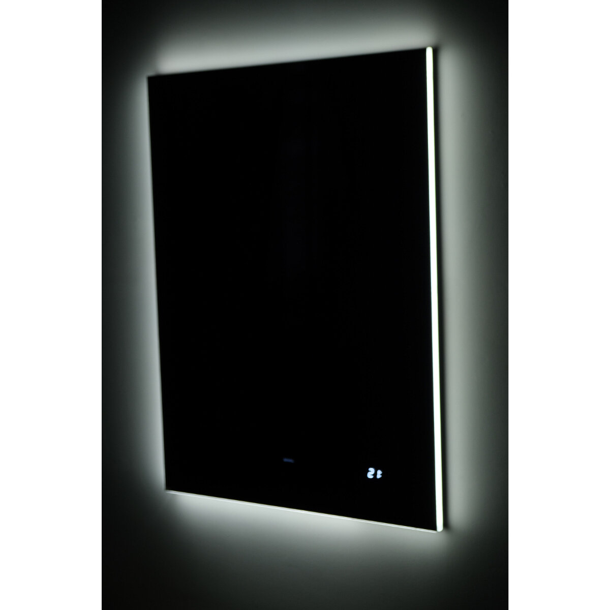 Изображение товара Зеркало Jorno Квардро Kvdr.02.80/W/RL, 80 x 80 см, с LED-подсветкой, инфракрасный выключатель, часы, цвет белый Изображение товара Зеркало Jorno Квардро Kvdr.02.80/W/RL, 80 x 80 см, с LED-подсветкой, инфракрасный выключатель, часы, цвет белый