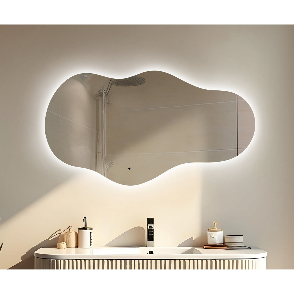 Изображение товара Зеркало Jorno Новара Nvr.02.600x110/W/JR, 110 x 60 см, с LED-подсветкой, инфракрасный выключатель, диммер, цвет белый Изображение товара Зеркало Jorno Новара Nvr.02.600x110/W/JR, 110 x 60 см, с LED-подсветкой, инфракрасный выключатель, диммер, цвет белый