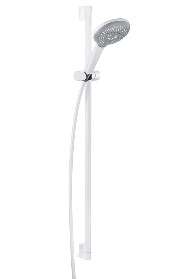 Изображение товара Душевой гарнитур Kludi Freshline 3S 6794091-00, длина штанги 90 см, цвет белый, 3 режима струи