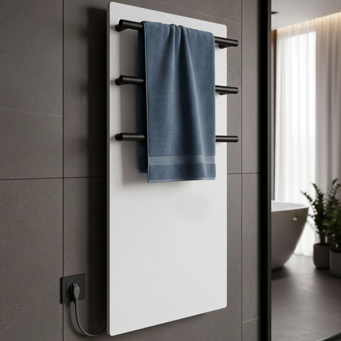 Изображение товара Полотенцесушитель электрический Lagusto Eco PV3-280680-W-BL-256, акриловый камень, ширина 30 см, высота 70 см, цвет белый Изображение товара Полотенцесушитель электрический Lagusto Eco PV3-280680-W-BL-256, акриловый камень, ширина 30 см, высота 70 см, цвет белый