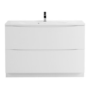 Изображение товара Тумба под раковину BelBagno MARINO-1000-2C-PIA-BL-P 100 см, напольная, Bianco Lucido