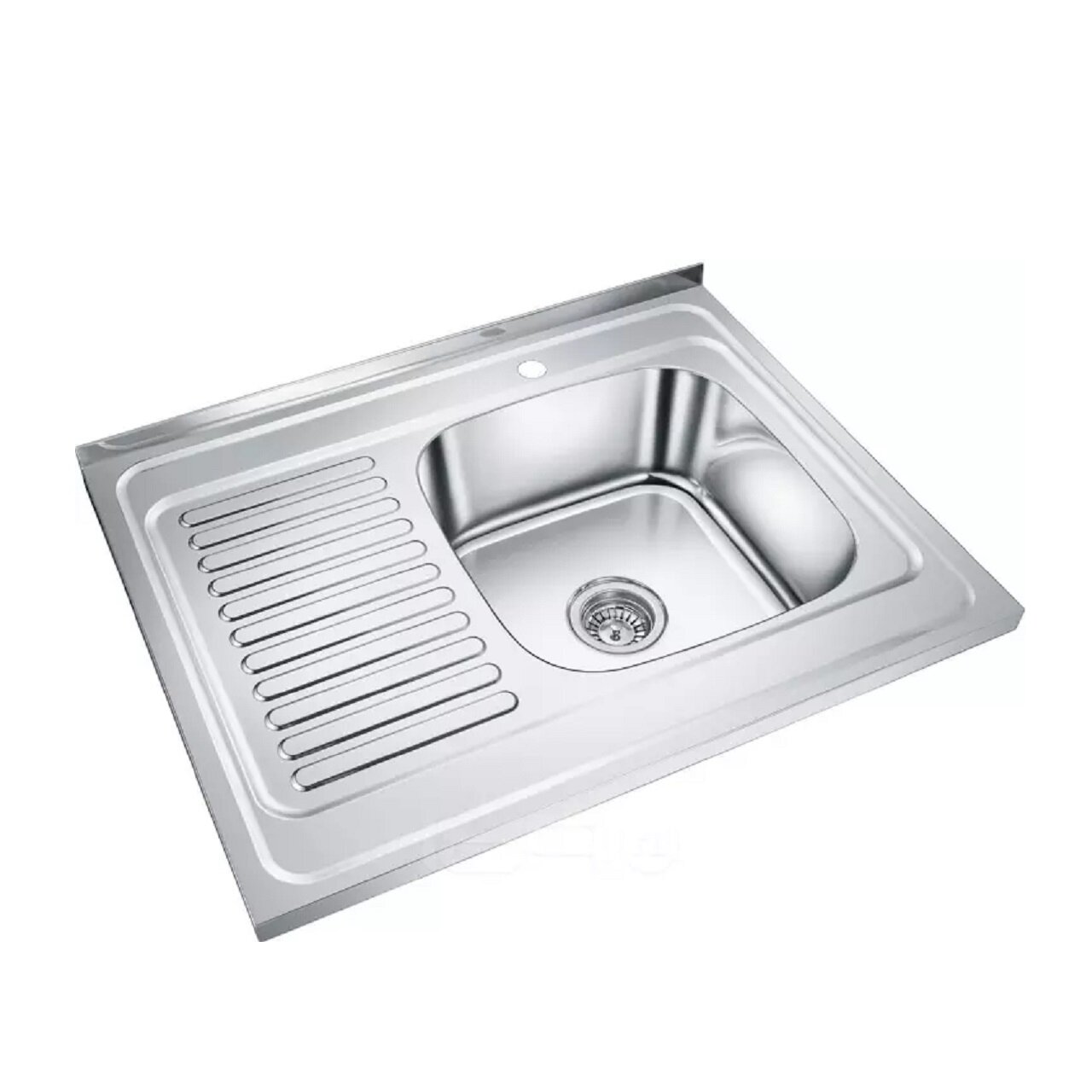 Изображение товара Мойка кухонная Emar Steel T6080RQ, 80 см, нержавеющая сталь, крыло слева, глянцевая Изображение товара Мойка кухонная Emar Steel T6080RQ, 80 см, нержавеющая сталь, крыло слева, глянцевая