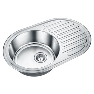Изображение товара Мойка кухонная Emar Steel ЕМВ-7750, 77 см, нержавеющая сталь, крыло слева, глянцевая