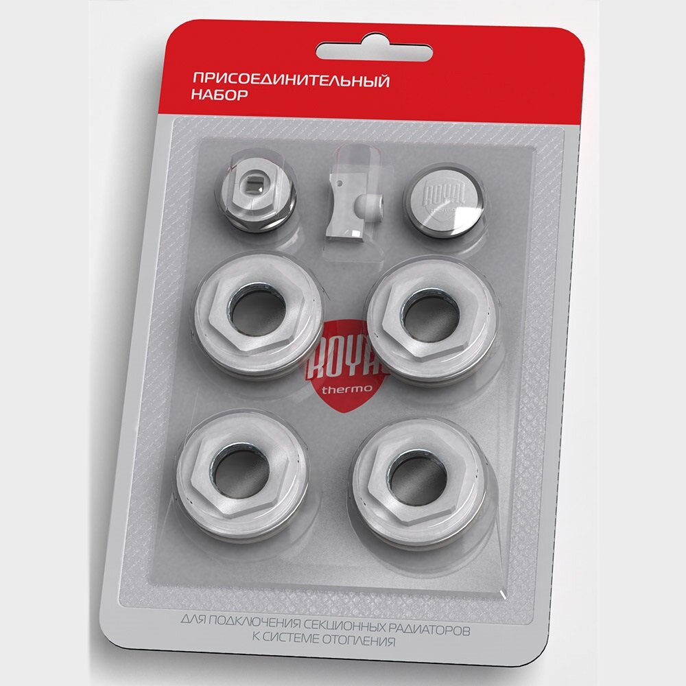 Изображение товара Набор присоединительный Royal Thermo RT03.1-2 3/4" silver Изображение товара Набор присоединительный Royal Thermo RT03.1-2 3/4" silver