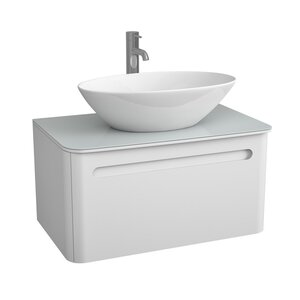 Изображение товара Тумба под раковину Owl Als 80 см подвесная, 1 ящик, цвет белый, OW09.01.00