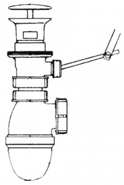 Изображение товара Пластиковый сифон для раковины Jacob Delafon E62000-NF бутылочный