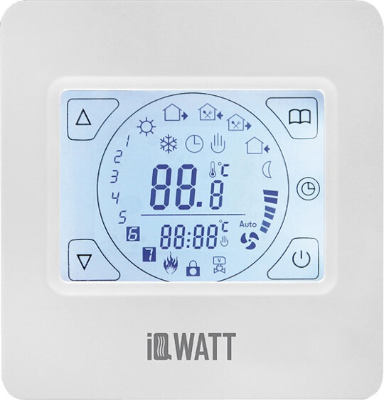 Изображение товара Терморегулятор IQ Watt Thermostat TS белый сенсорное управление компактный Изображение товара Терморегулятор IQ Watt Thermostat TS белый сенсорное управление компактный