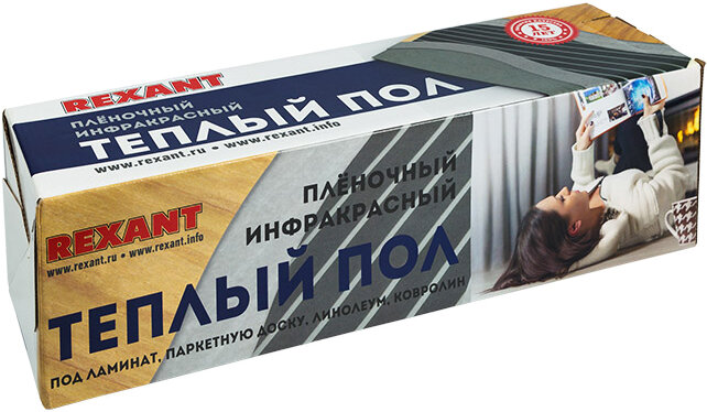 Изображение товара Пленочный теплый пол Rexant RMX 220-0,5-6, площадь 6 кв.м, мощность 1320 Вт