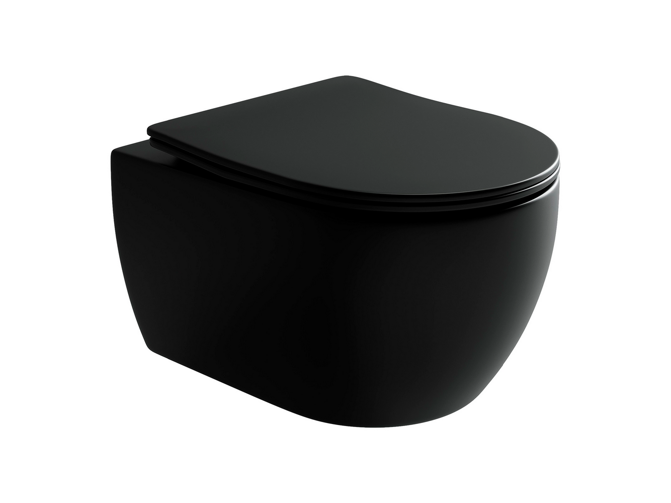 Изображение товара Подвесной безободковый унитаз Ceramicanova Play CN3001MB, безободковый, с крышкой микролифт, санфарфор, черный матовый