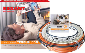 Изображение товара Теплый пол Rexant RND-60-900: площадь обогрева 7,5 кв.м, мощность 900 Вт, длина 60 м.