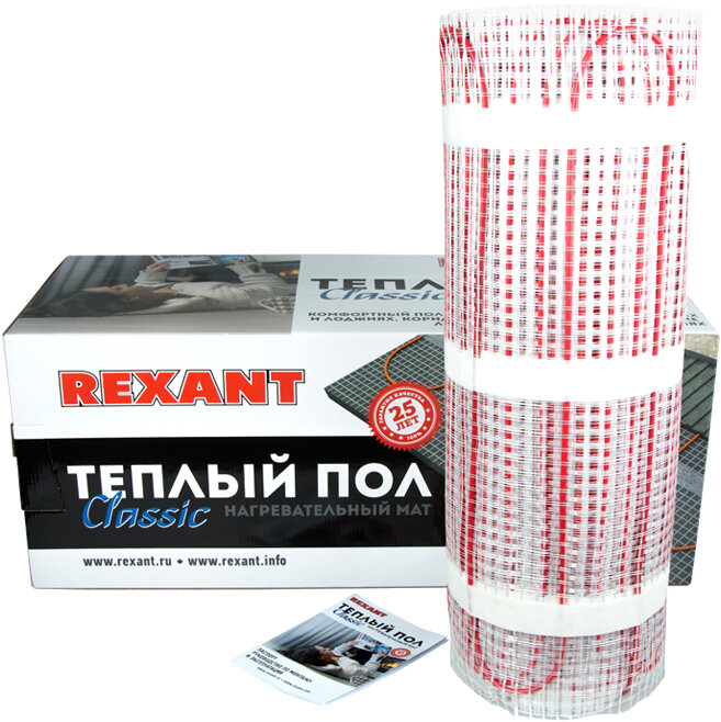 Изображение товара Теплый пол Rexant Classic RNX-15,0-2250: площадь обогрева 15 кв.м., мощность 2250 Вт Изображение товара Теплый пол Rexant Classic RNX-15,0-2250: площадь обогрева 15 кв.м., мощность 2250 Вт