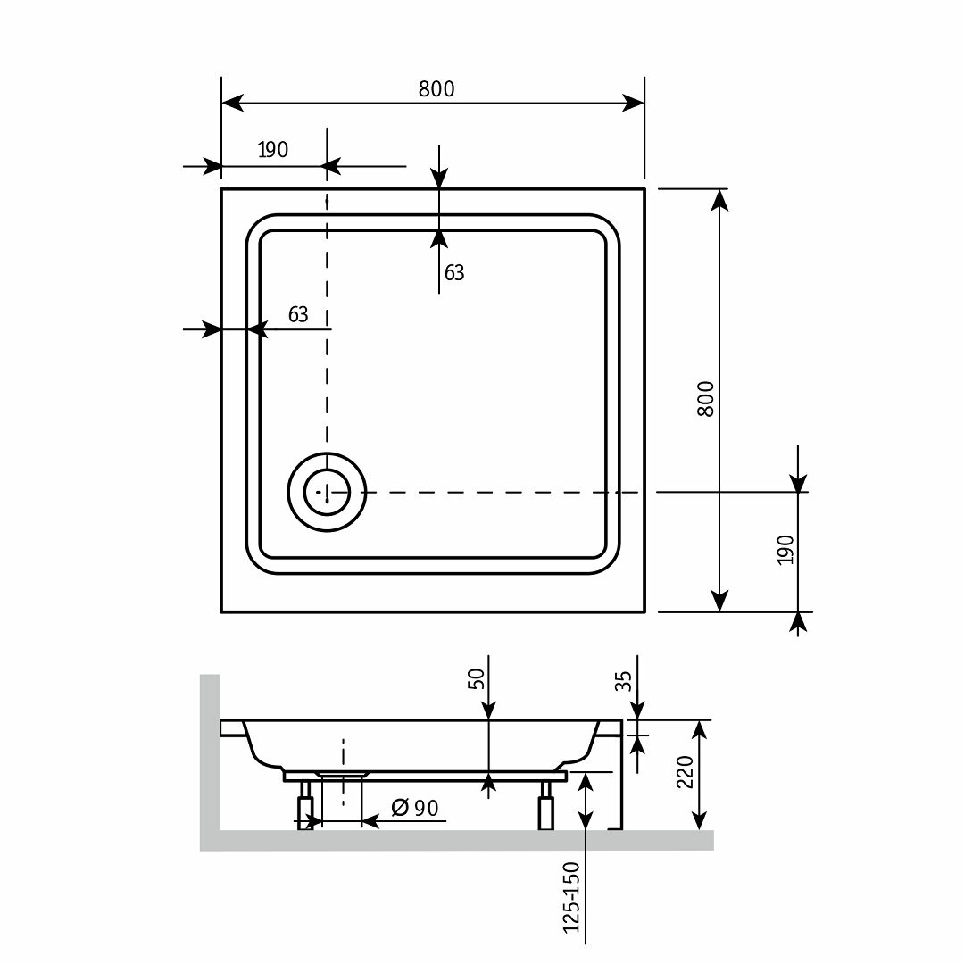Изображение товара Душевой поддон RGW Style 80 x 80 см квадратный, акриловый, белый, 16180188-11 Изображение товара Душевой поддон RGW Style 80 x 80 см квадратный, акриловый, белый, 16180188-11