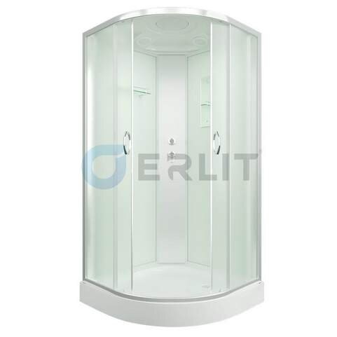 Изображение товара Душевая кабина Erlit Comfort ER3509P-C3-RUS 90x90 см с тропическим душем и зеркалом