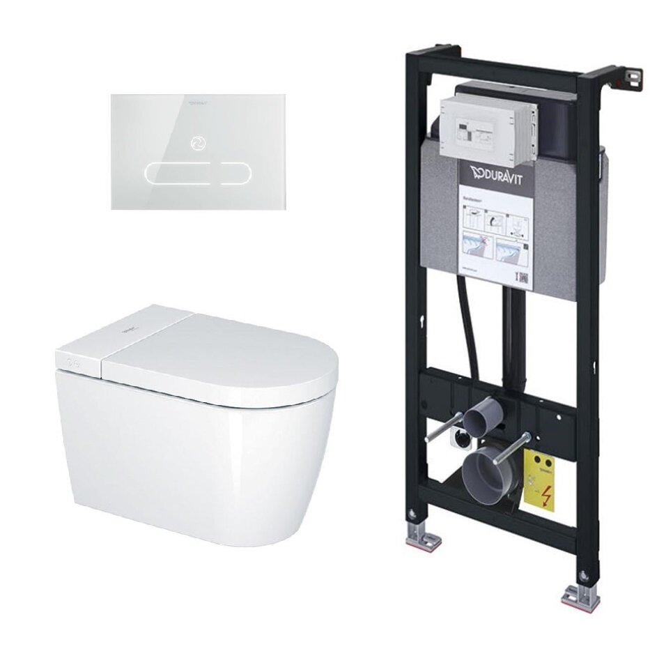 Изображение товара Инсталляция Duravit SensoWash Starck F c электронным унитазом, сенсорной клавишей, крышка микролифт, комплект