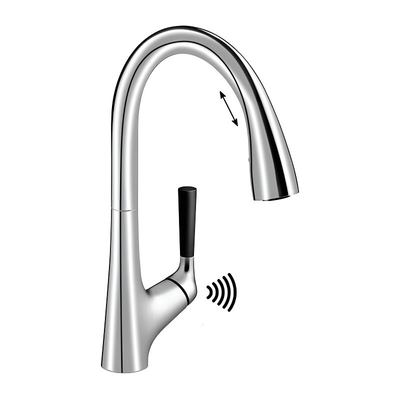 Изображение товара Смеситель Jacob Delafon Malleco E77748-CP сенсорный для кухонной мойки с выдвижным изливом