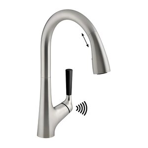 Изображение товара Смеситель Jacob Delafon Malleco E77748-VS, для кухонной мойки, сенсорный, с выдвижным изливом, матовый хром