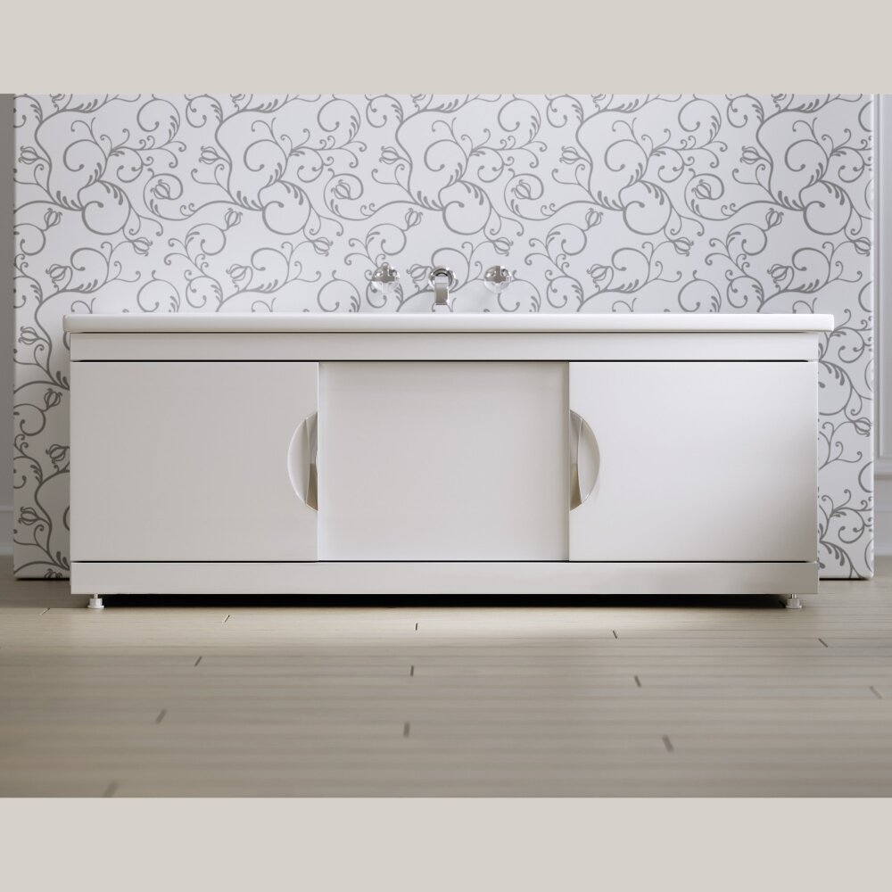 Изображение товара Экран для ванны Alavann Monaco Still раздвижной белый 150 см МДФ