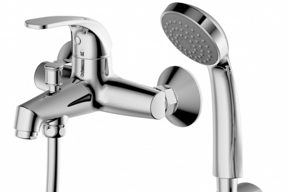 Изображение товара Смеситель для ванны и душа Bravat Fit с фиксированным изливом и однорычажным управлением
