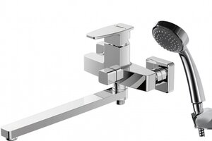 Изображение товара Смеситель Bravat Riffle F672106C-LB для ванны, длинный излив, с гарнитуром