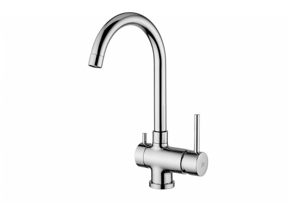 Изображение товара Смеситель кухонный Paffoni Stick SK190CR с 3 каналами и поворотным изливом