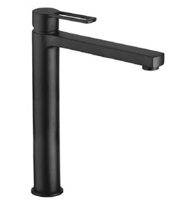 Изображение товара Смеситель Paffoni Ringo RIN081NO для раковины, высокий, без донного клапана, цвет черный матовый