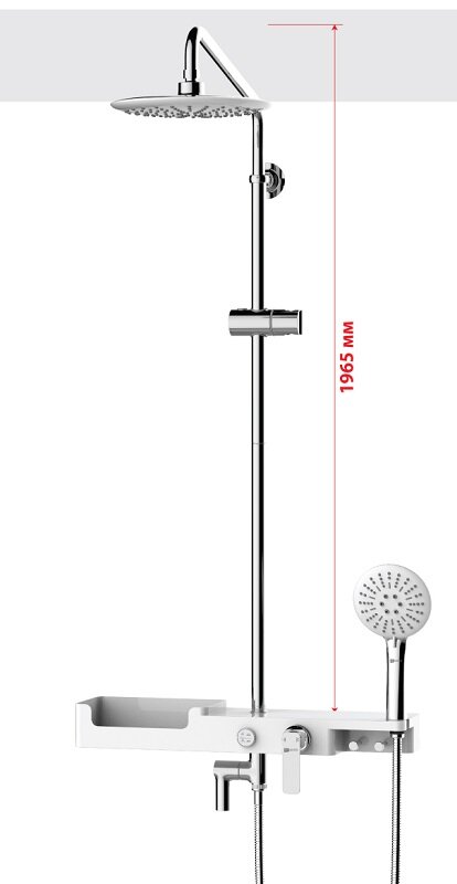 Изображение товара Душевая стойка Lemark Tropic LM7007C, с изливом, хром/белый