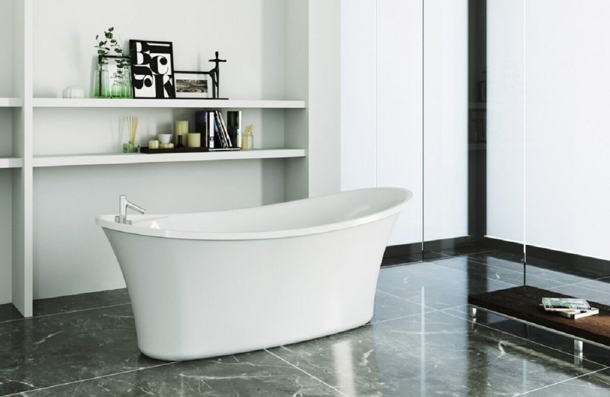 Изображение товара Акриловая ванна BelBagno BB302 170x75 см овальная отдельностоящая