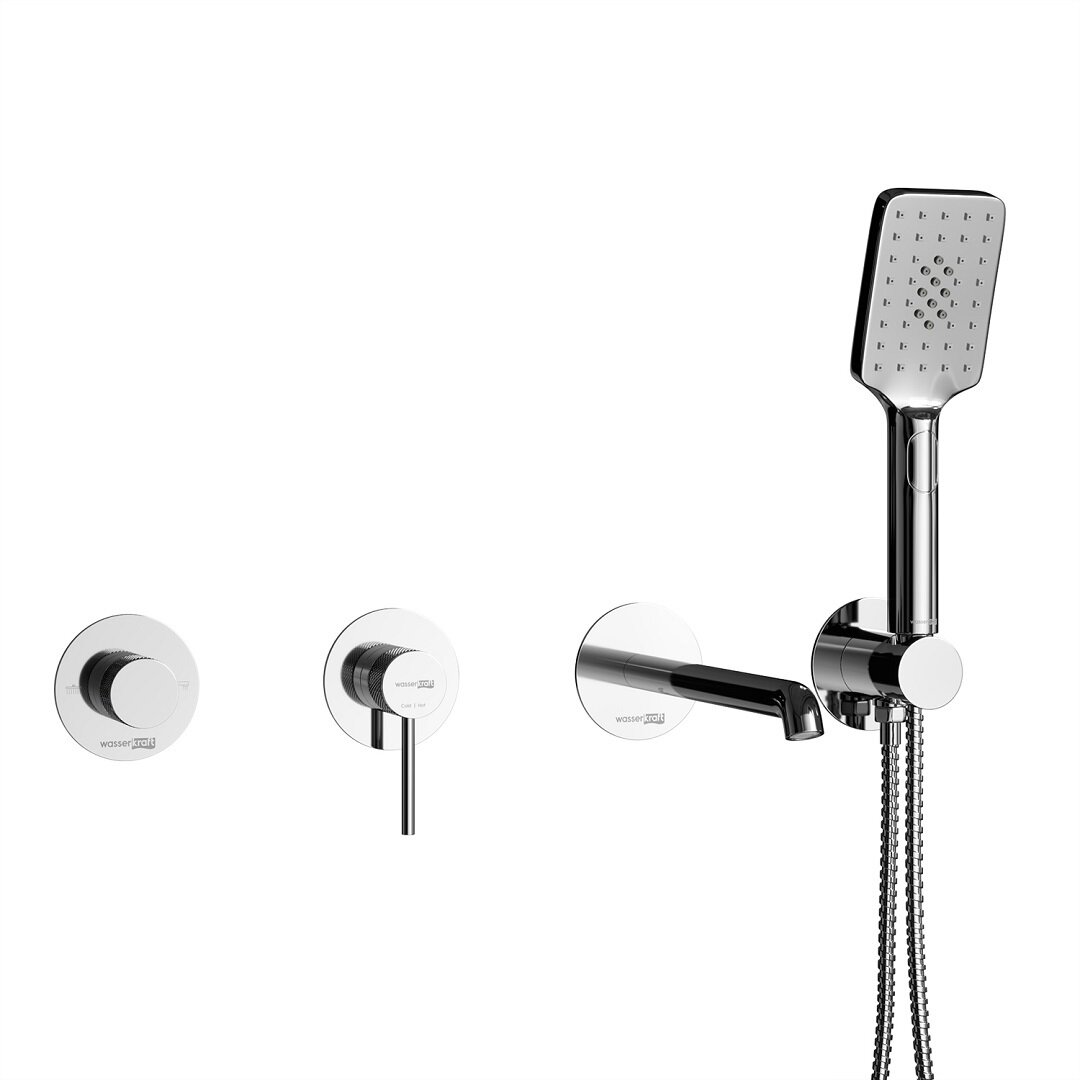 Изображение товара Смеситель для ванны и душа WasserKRAFT Мюриц/Muritz A9851.98DVR2.444.010.126.443, с внутренней частью, с душевым гарнитуром, хром Изображение товара Смеситель для ванны и душа WasserKRAFT Мюриц/Muritz A9851.98DVR2.444.010.126.443, с внутренней частью, с душевым гарнитуром, хром