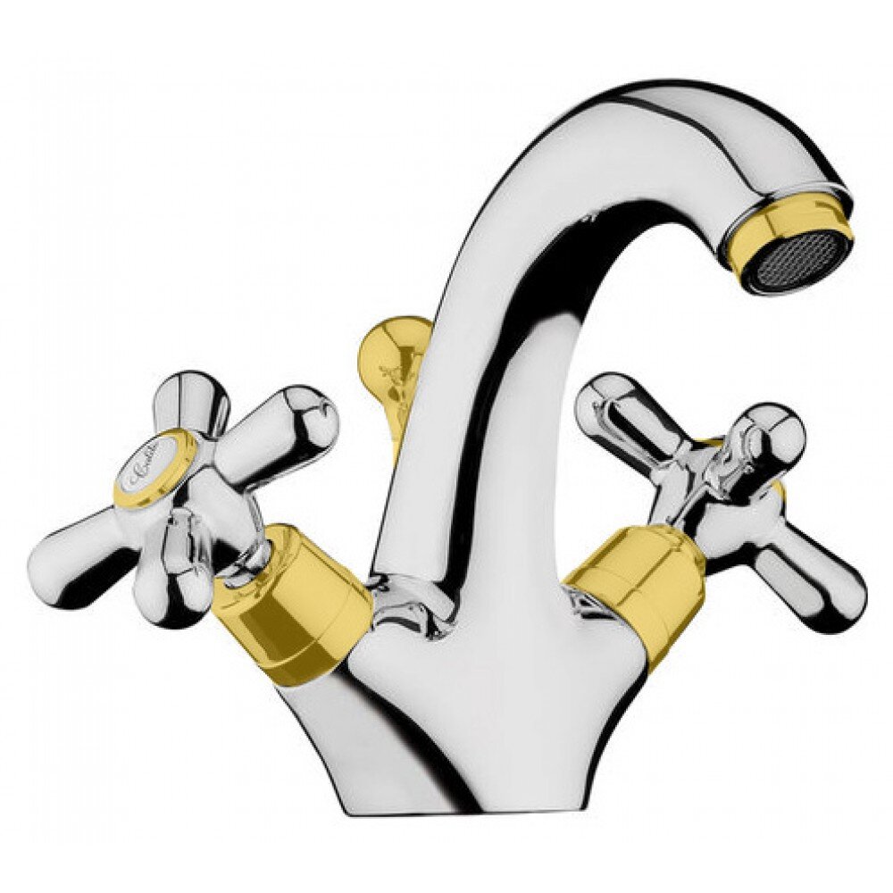 Изображение товара Смеситель Webert Armony AM700102017 для раковины хром золото с донным клапаном