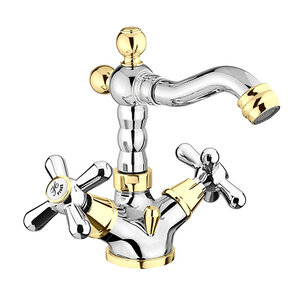 Изображение товара Высокий смеситель для бид
e Webert Armony AM710402017 с донным клапаном и хром-золото