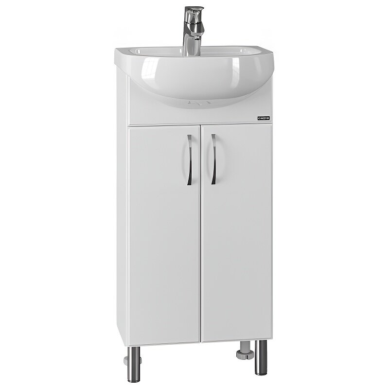 Изображение товара Тумба под раковину СаНта Сити 40 с полкой напольная белая Россия