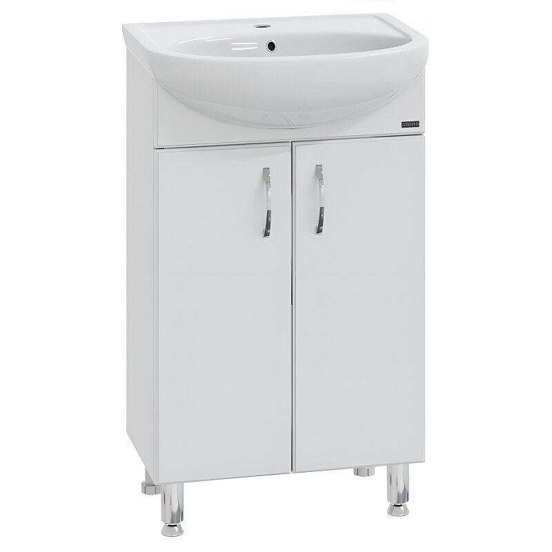Изображение товара Тумба под раковину СаНта Сити 201068 50 см напольная белая с мягким закрыванием