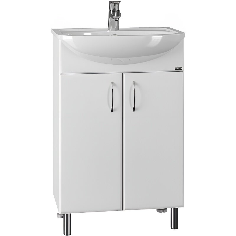 Изображение товара Тумба под раковину СаНта Уют 201087 55 см напольная белая с PVC покрытием