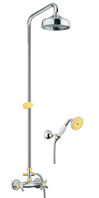 Изображение товара Душевая система Webert Armony AM760405017 со смесителем, хром/золото