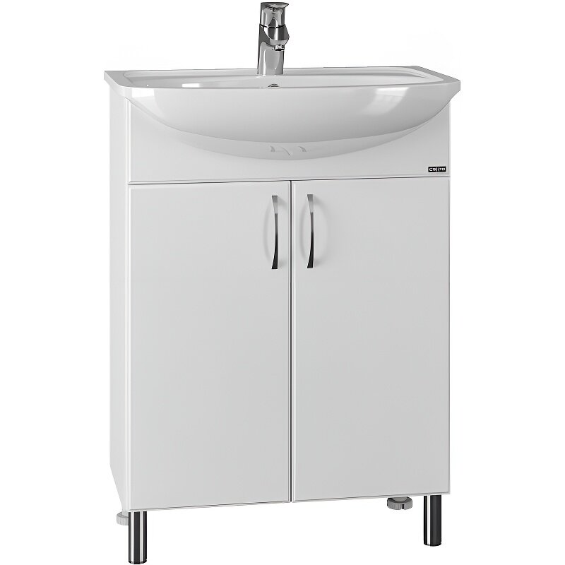 Изображение товара Тумба под раковину СаНта Сити 201075 60 см напольная белая для ванной комнаты