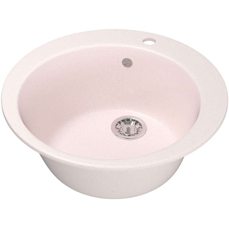 Изображение товара Кухонная мойка Mixline ML-GM13 (311), врезная сверху, цвет - светло-розовый, 49.5 х 49.5 х 19 см