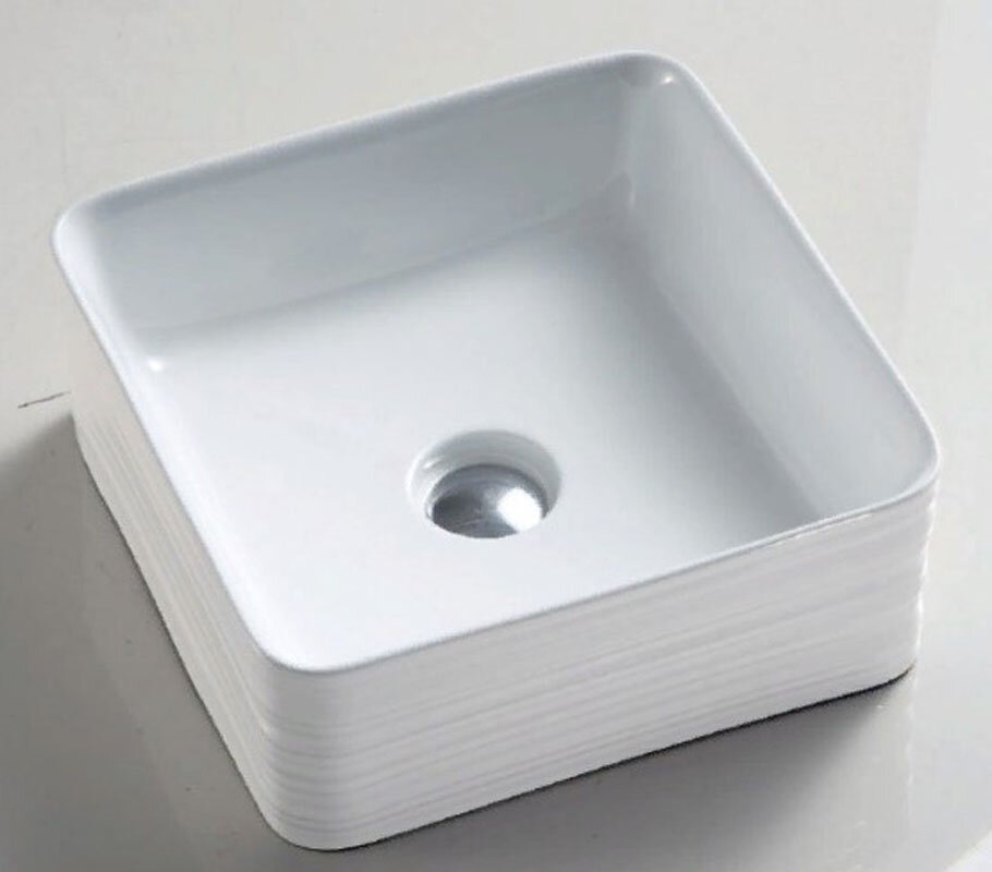 Изображение товара Раковина BelBagno BB1421 накладная квадратная 39.5x39.5x15 см белая