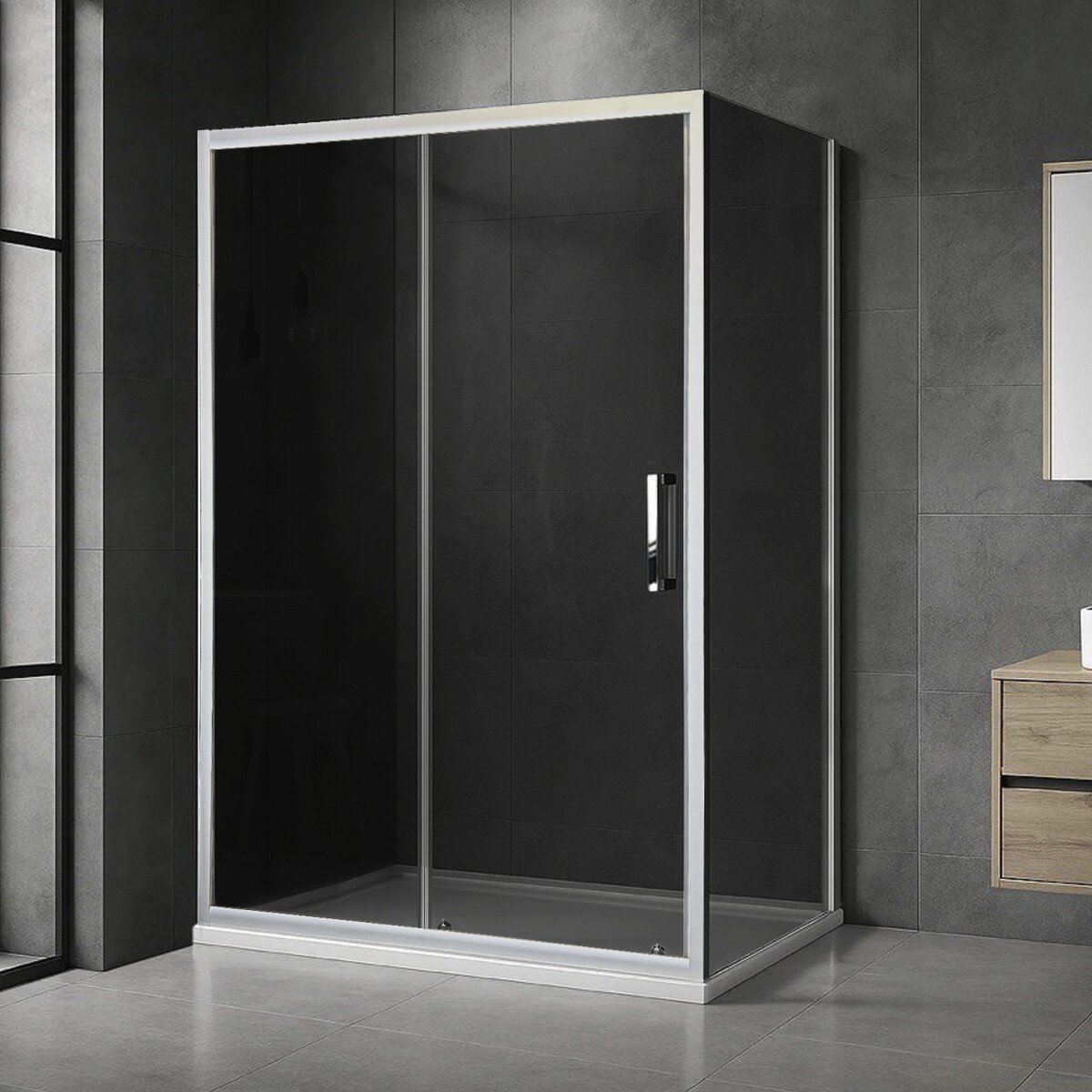 Изображение товара Душевой уголок Royal Bath Accord RB9100HPS-G-ST, 100 x 90 см, стекло тонированное, профиль сатин Изображение товара Душевой уголок Royal Bath Accord RB9100HPS-G-ST, 100 x 90 см, стекло тонированное, профиль сатин