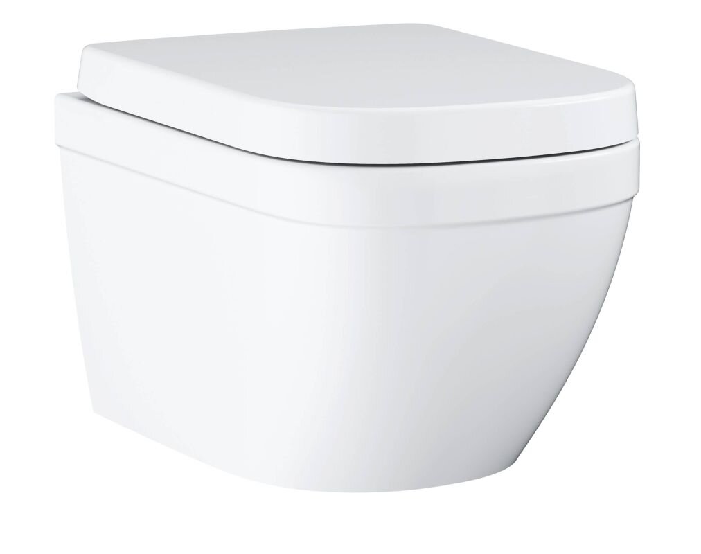 Изображение товара Подвесной унитаз GROHE Euro Ceramic 39328000 с безободковой чашей и Triple Vortex Изображение товара Подвесной унитаз GROHE Euro Ceramic 39328000 с безободковой чашей и Triple Vortex