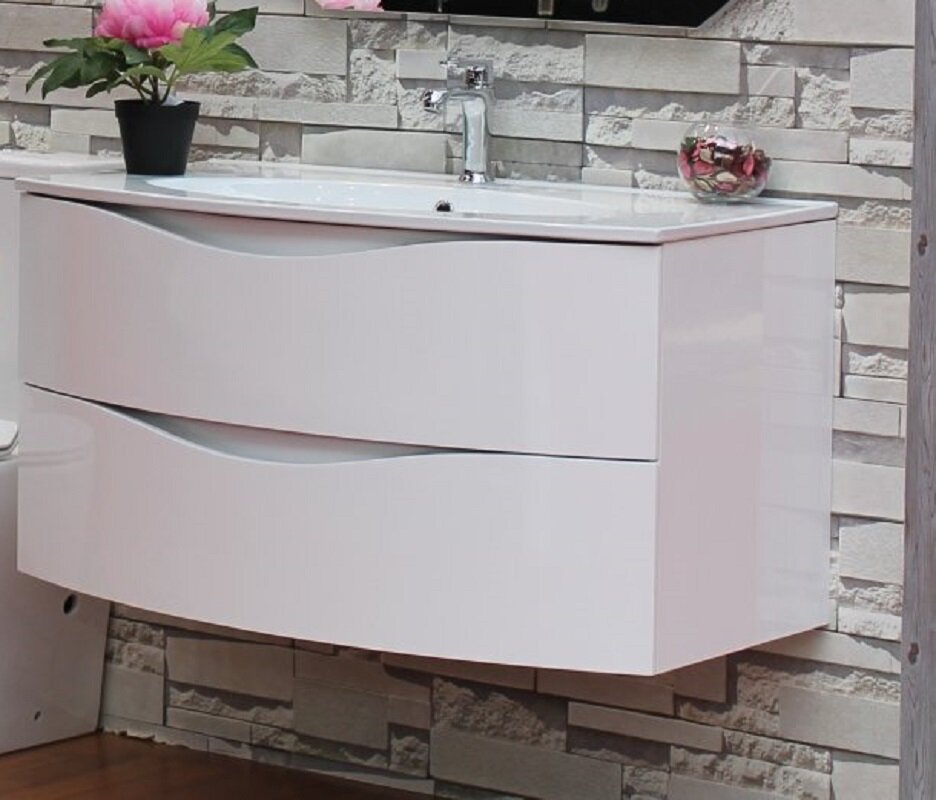 Изображение товара Тумба под раковину BelBagno Smile BB900TVC/BL 90 см, подвесная, Bianco Lucido