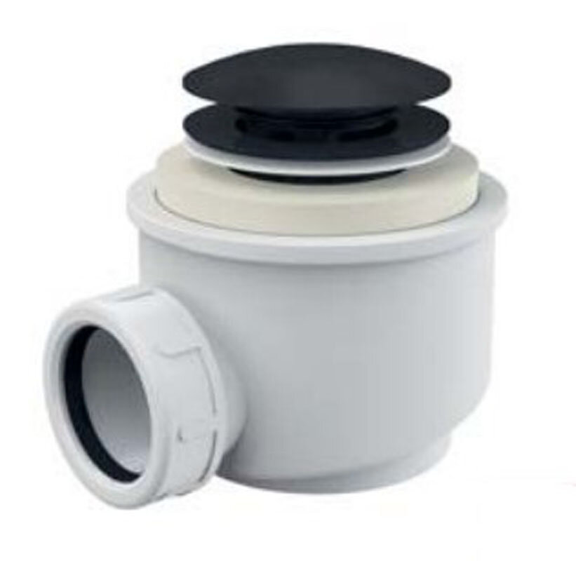 Изображение товара Сифон для душевого поддона Alcaplast A465BLACK диаметром 50 мм с системой click/clack