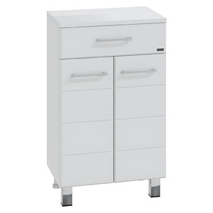 Изображение товара Тумба для ванной СаНта Омега 45 с 2 дверцами и ящиком белая напольная